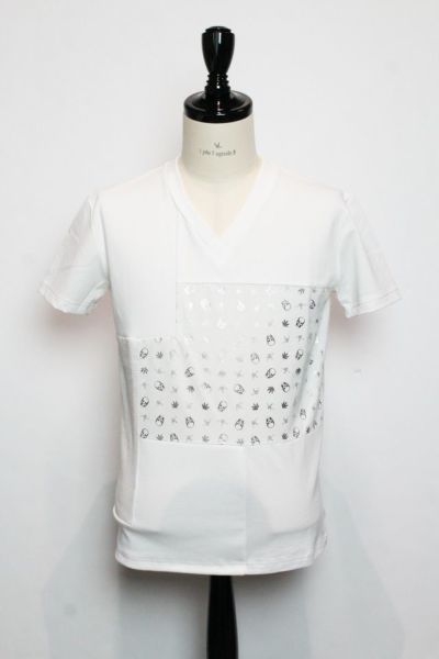 113 lucien pellat-finet PATCHWORK T-SHIRT (WHITE)